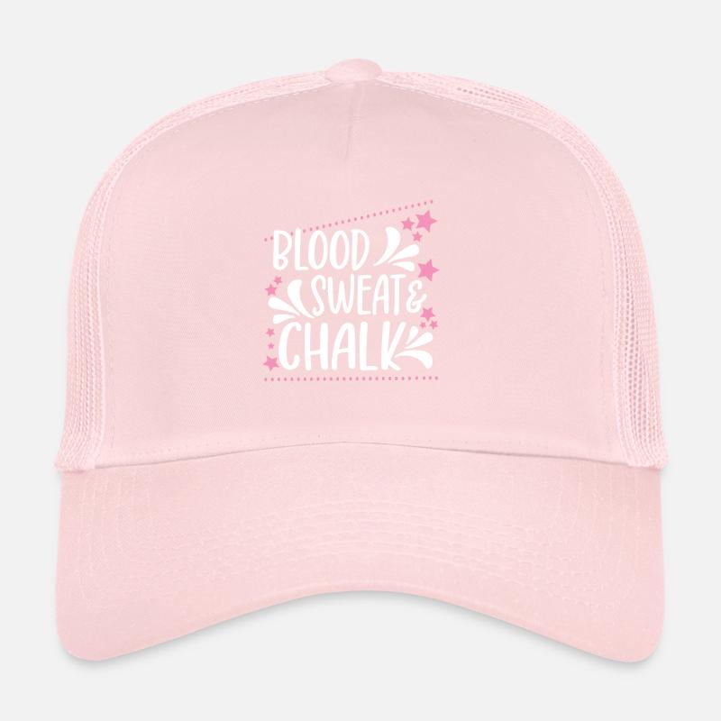 Blood Sweat And Chalk- Proud Gymnast Gift Idea Trucker Cap