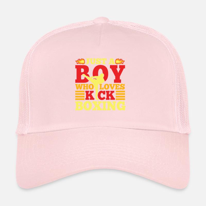 Just A Boy Who Loves Kickboxing Funny Kickboxer Trucker Cap