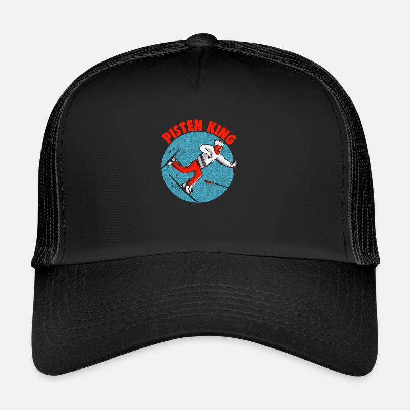 Skifahrer Pisten King Ski - Trucker Cap - Schwarz/Schwarz