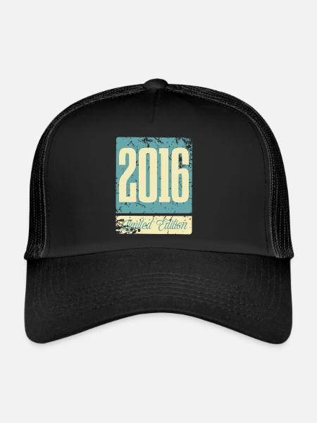 2016 Anniversaire de naissance Année de naissance - Casquette trucker  - noir/noir - Devant