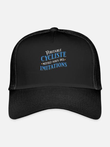 Cycliste, idée cadeau pour passionné vélo Cyclisme - Casquette trucker  - noir/noir - Devant