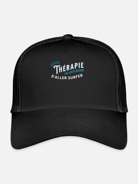 Surf Idée Cadeau Pour Surfeur Citation Humour - Casquette trucker  - noir/noir - Devant