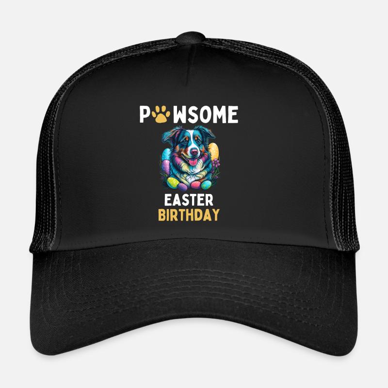 Australian Shepherd Easter Egg Hunter Birthday Trucker Cap