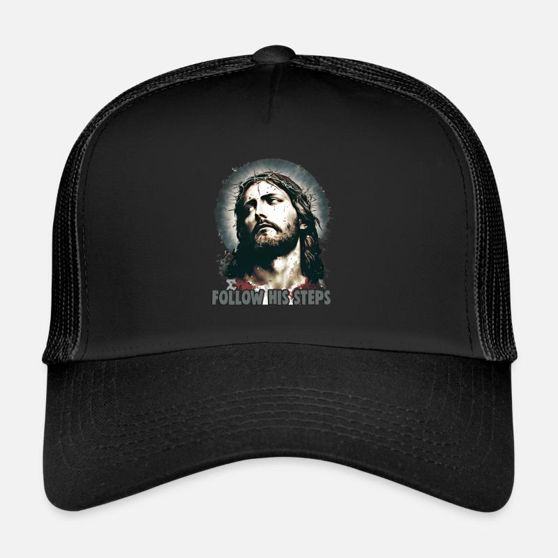 Christian Quotes Designs Suivez ses pas Casquette trucker 