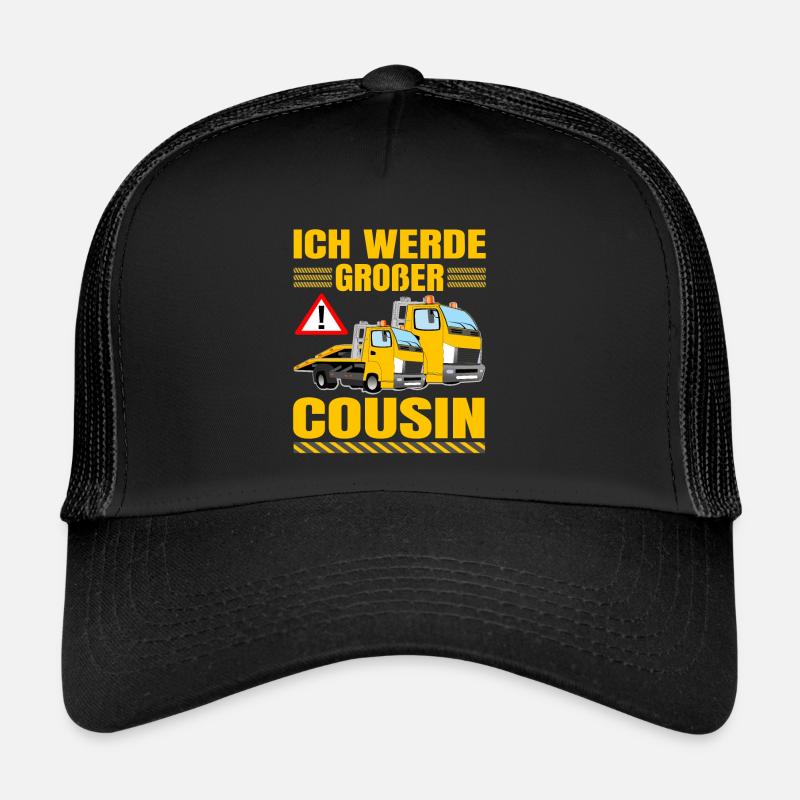 Ich Werde Großer Cousin Abschlepper bald Cousin - Trucker Cap - Schwarz/Schwarz