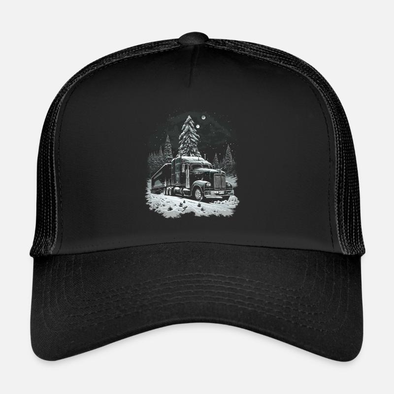Chauffeur de camion de Noël Semi-remorque de Noël Casquette trucker 