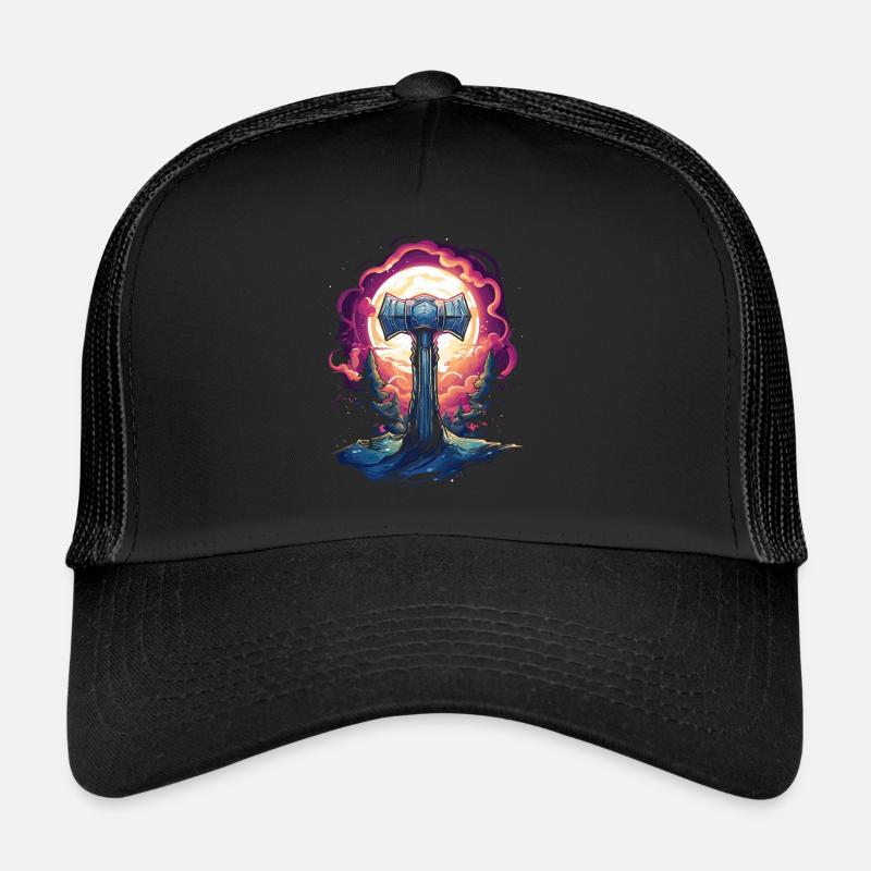 Mjölnir Cosmic Hammer: Myth in Starlight Trucker Cap