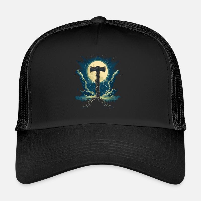 Die Kraft des Donners auf deinem T-Shirt: Mjölnir Trucker Cap