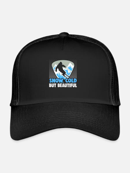 Skieurs Neige, froid mais beau Ski - Casquette trucker  - noir/noir - Devant