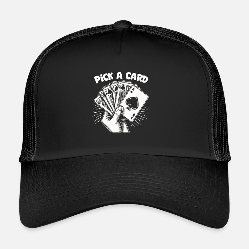 Pick a Card - Magical Gift for Magicians - Trucker Cap - black/black
