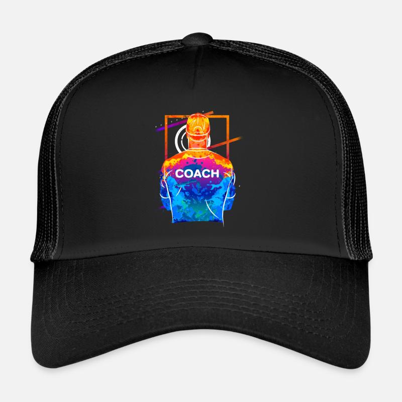 Trainer Coach Trainieren Training Sport Team - Trucker Cap - Schwarz/Schwarz