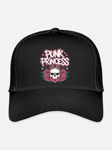 Punk Woman Princess Rocker Punk - Trucker Cap - black/black - Front