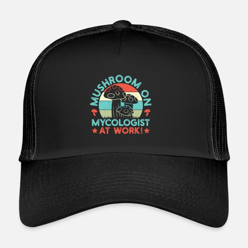 Mushroom Foraging Hunter Mycologist At Work Morel Trucker Cap