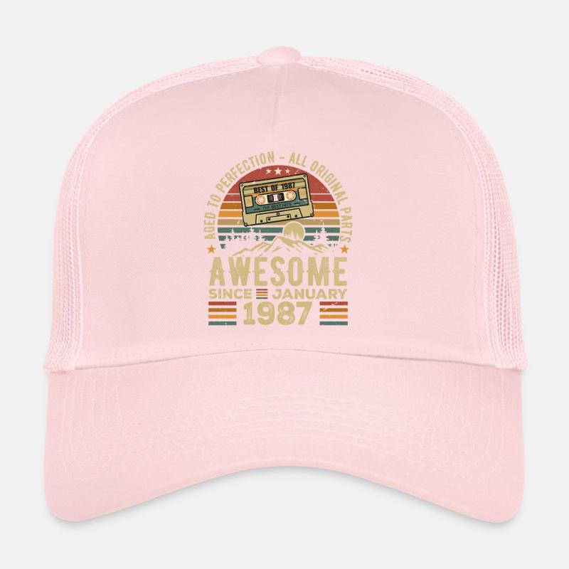 Anniversaire Janvier 1987 | Cadeau Janvier 1987 Casquette trucker 