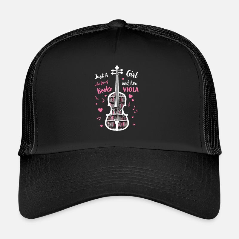 Bratsche Viola Bücher Bratschistin Love - Trucker Cap - Schwarz/Schwarz