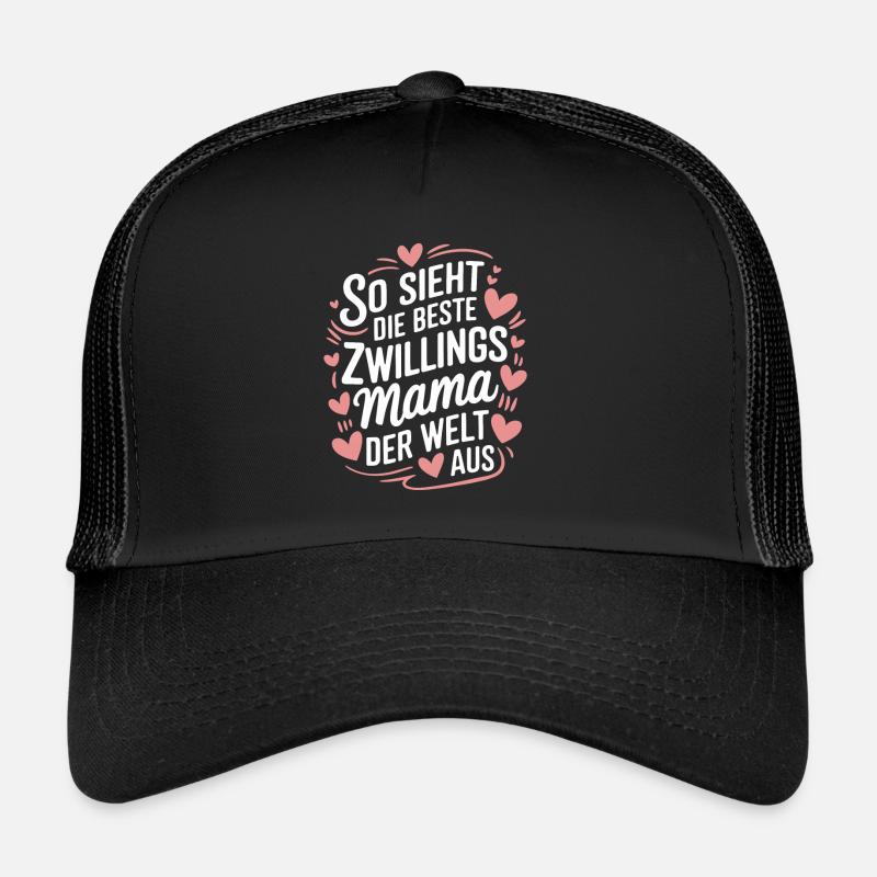 Zwillingsmama - Trucker Cap - Schwarz/Schwarz