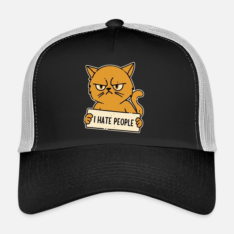Je déteste les gens Chat antisocial Casquette trucker 