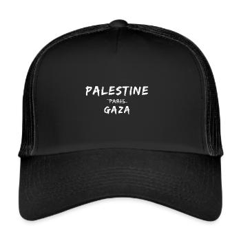 paris gaza - Trucker Cap - black/black - Front