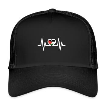 Heartbeat Palestine Freedom for Palestine Gaza - Trucker Cap - black/black - Front