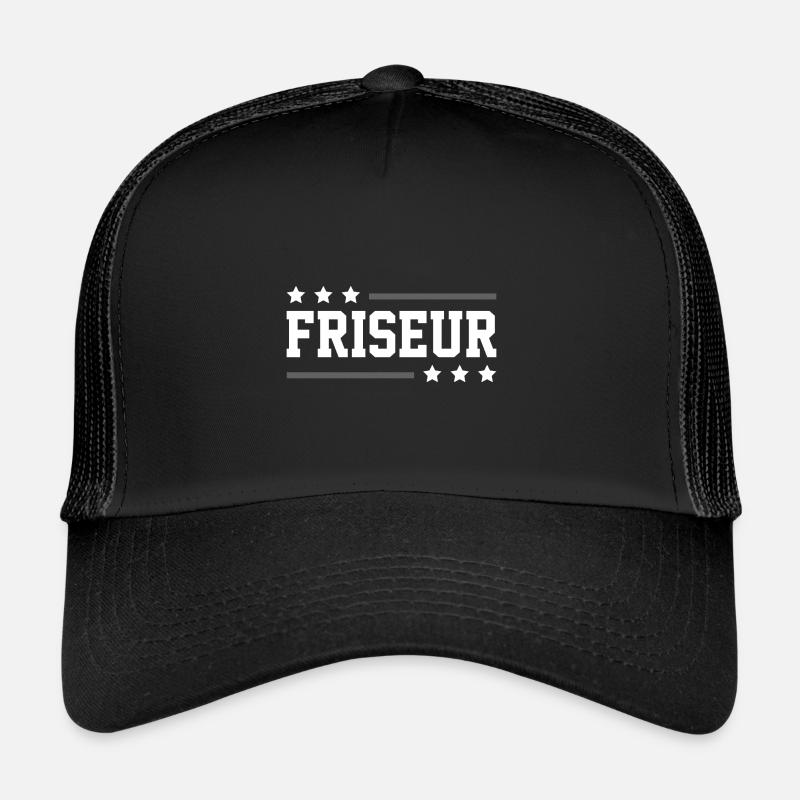 Friseur Beruf - Trucker Cap - Schwarz/Schwarz