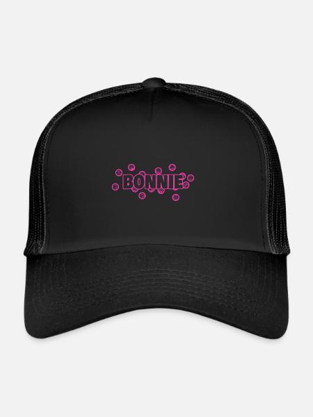 Geschenk für Bonnie - Trucker Cap - Schwarz/Schwarz - Vorne