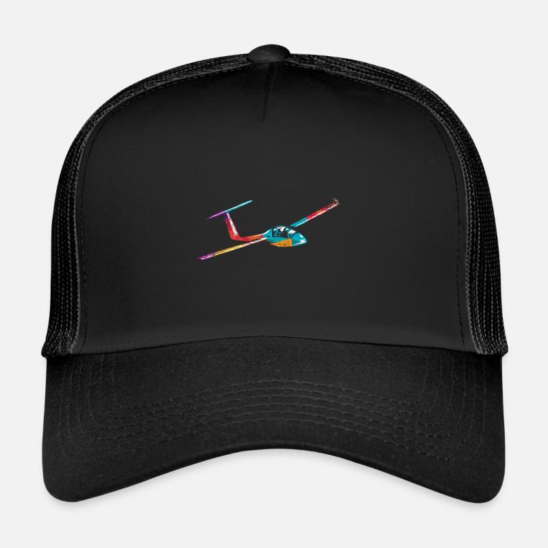 Segelflugzeug Segelflieger Pilot - Trucker Cap - Schwarz/Schwarz