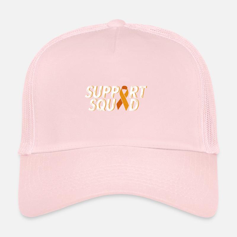 Support squad orange ribbon leukemia blood cancer Trucker Cap