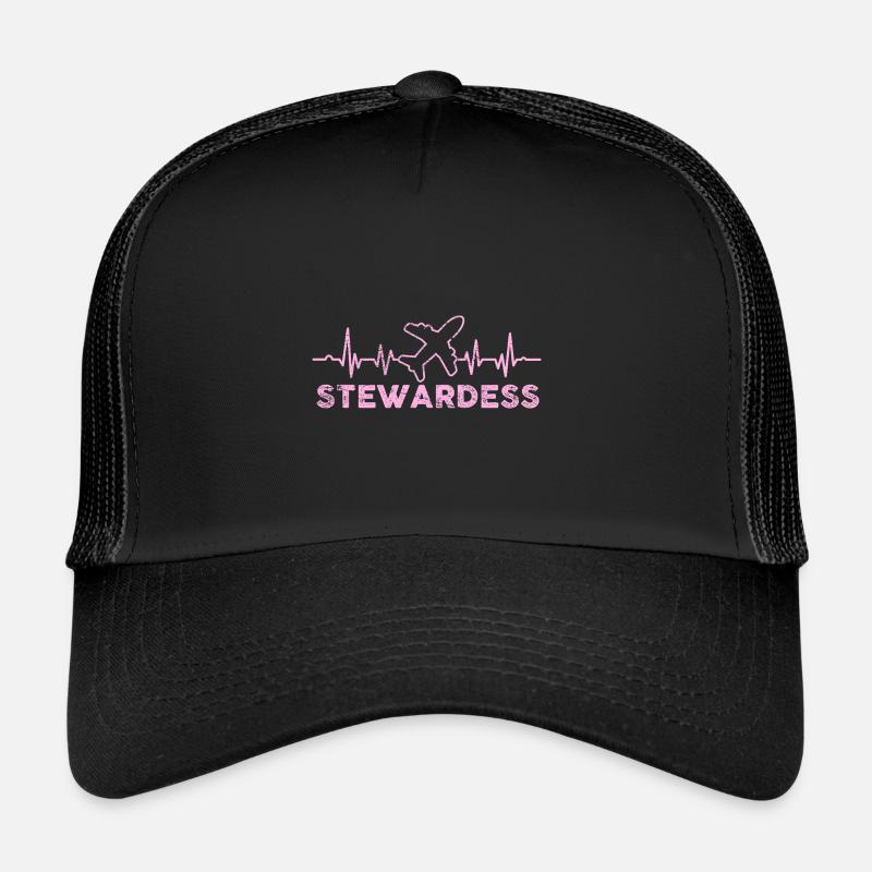 Flight Attendant Stewardess - Trucker Cap - Schwarz/Schwarz