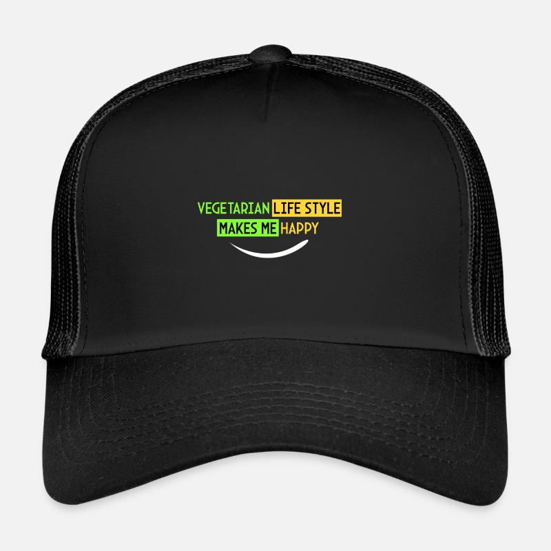 mode de vie végétarien - Je suis heureux Casquette trucker 