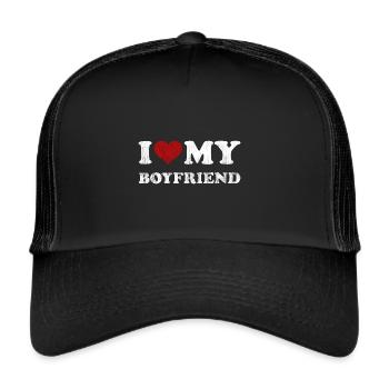 Affligé J’aime mon copain Chemise Drôle I - Casquette trucker  - noir/noir - Devant