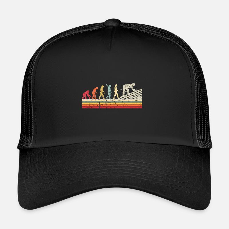 Couvreur Human Evolution Retro Vintage Construction Casquette trucker 