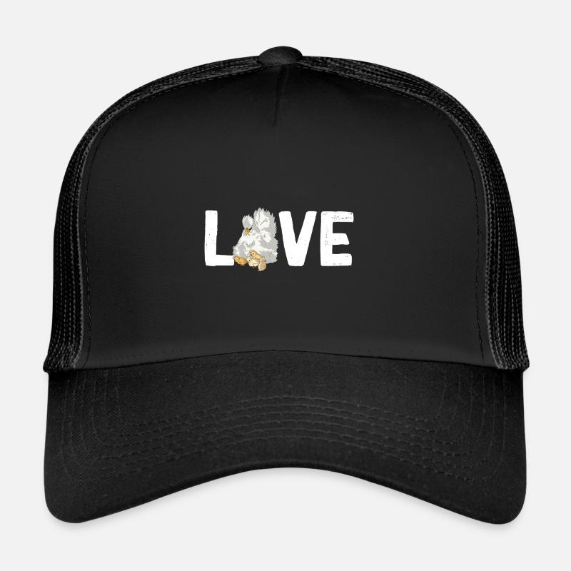 Silk Chicken Love Lettering Design Poulets Chick Casquette trucker 