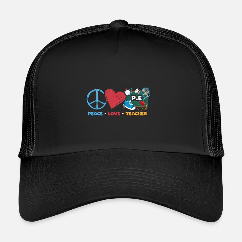 Vintage Peace Love Professeur d’éducation physique Une forme physique Casquette trucker 
