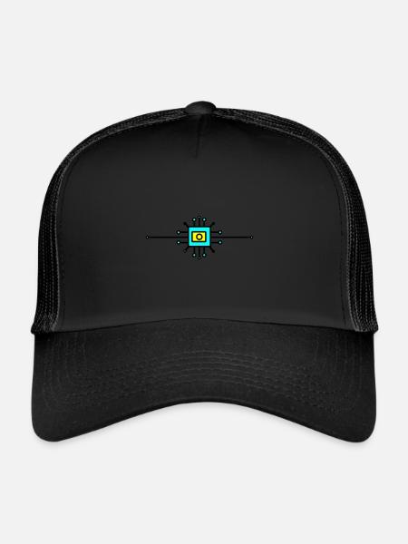 Computer Chip Digital Sensor - Trucker Cap - black/black - Front