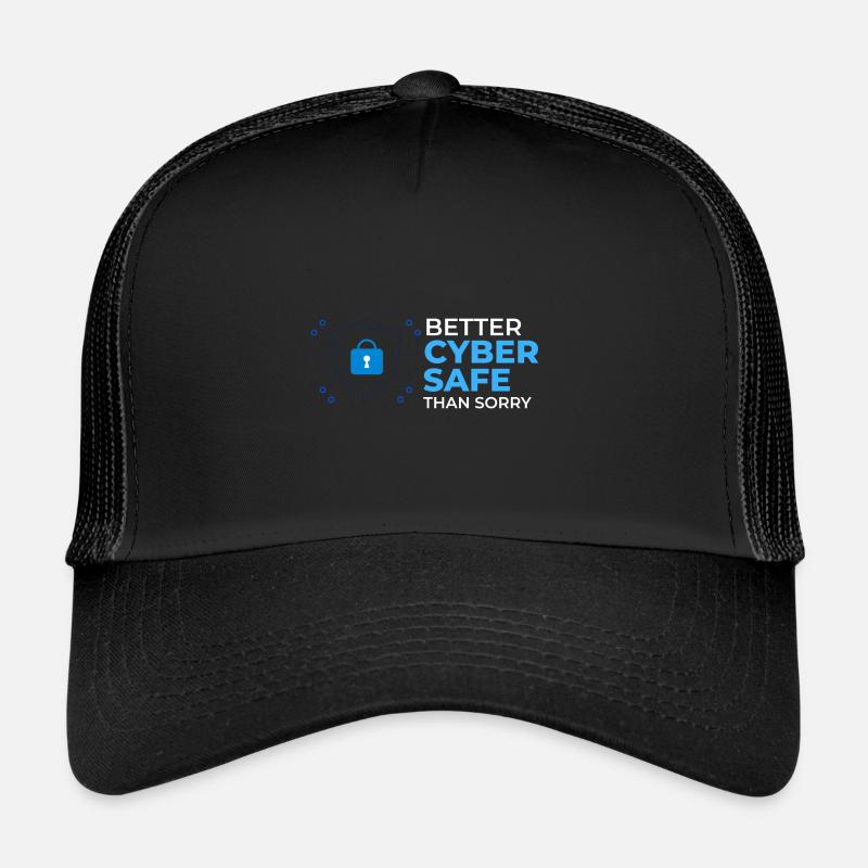 Informations sur la cybersécurité Ordinateur Sicherheit Casquette trucker 
