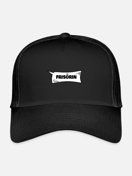 Cadeau pour coiffeur - Casquette trucker  - noir/noir - Devant