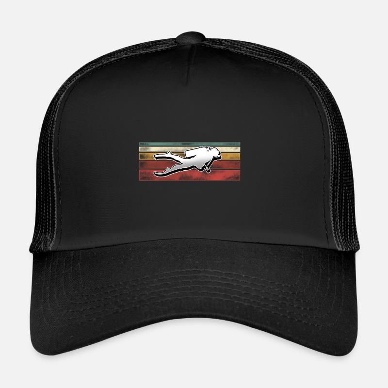 Taucher Tauchen - Trucker Cap - Schwarz/Schwarz