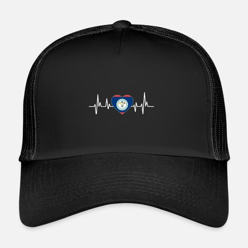 Belize Flagge Belizer - Trucker Cap - Schwarz/Schwarz