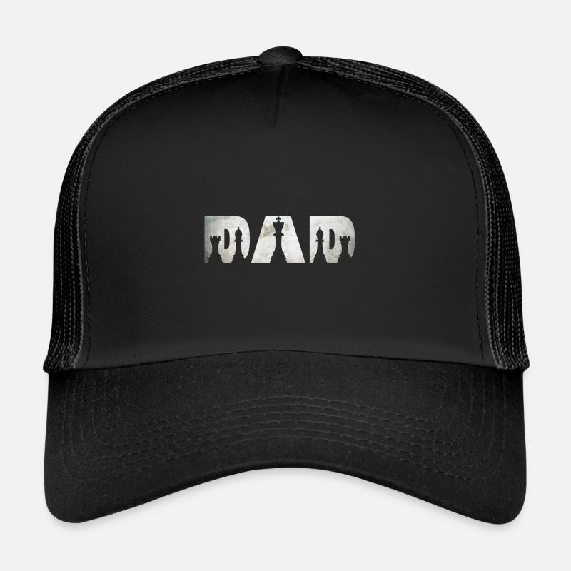 Papa d’échecs - Casquette trucker - noir/noir