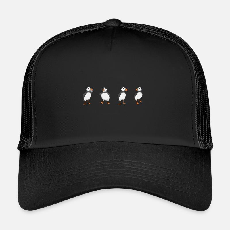 macareux macareux moines oiseaux Lunde - Casquette trucker  - noir/noir