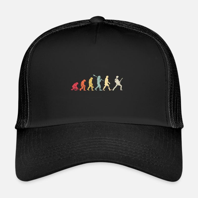 Human Evolution Guitar Band Retro Vintage - Casquette trucker  - noir/noir