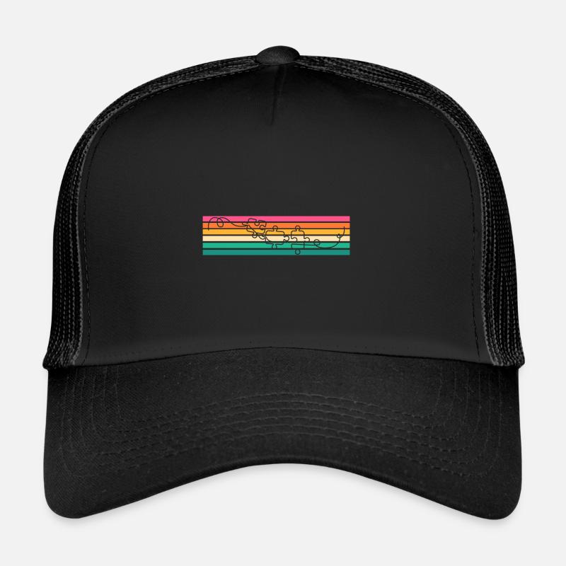 Puzzlefan Puzzler Puzzleteile Retro Puzzle - Trucker Cap - Schwarz/Schwarz