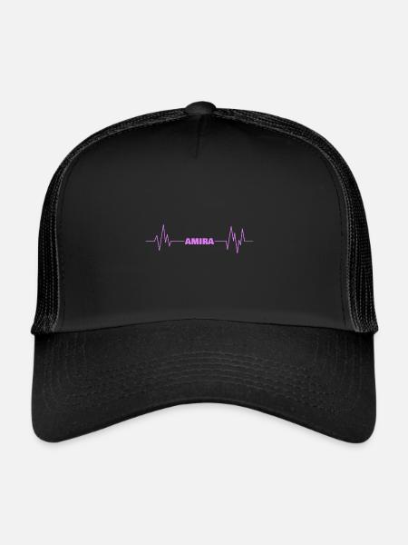 First name Amira - Trucker Cap - black/black - Front