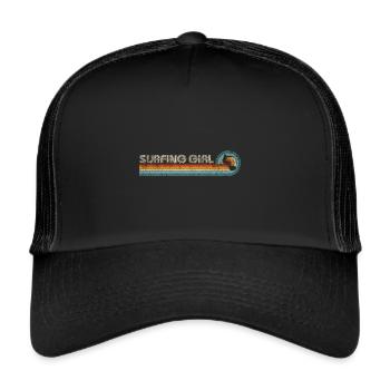 Surf Accessories Retro Surfing Surf Clothes - Trucker Cap - black/black - Front