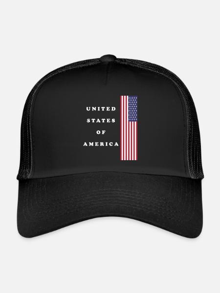 États-Unis États-Unis - Casquette trucker  - noir/noir - Devant
