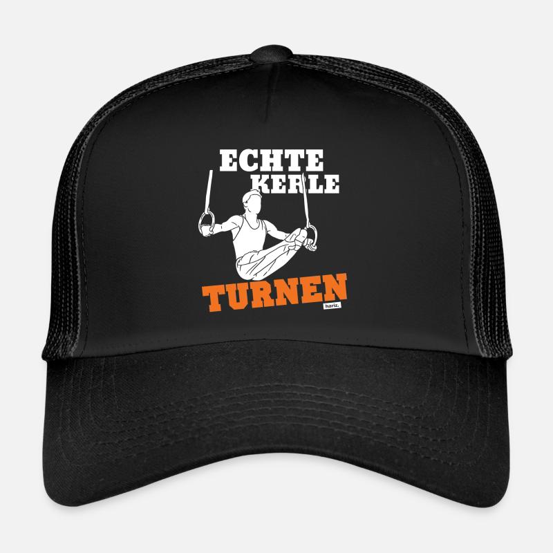 Echte Kerle Turnen HARIZ Sport Kind Herren - Trucker Cap - Schwarz/Schwarz