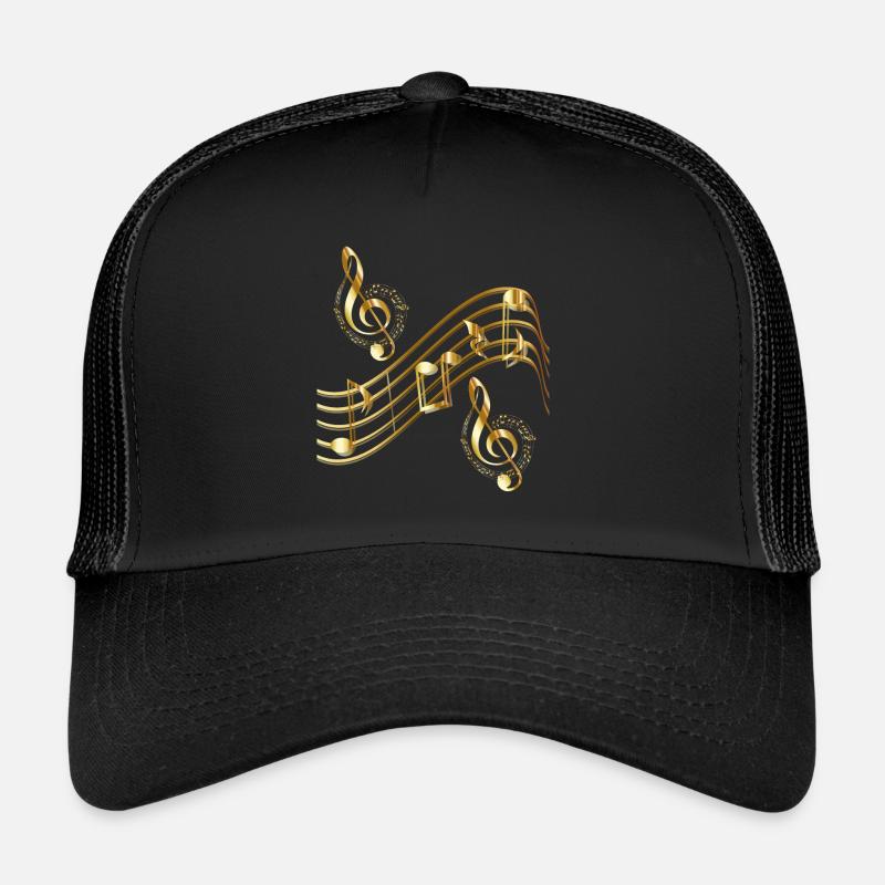 Musique : Notes, gamme - Casquette trucker  - noir/noir