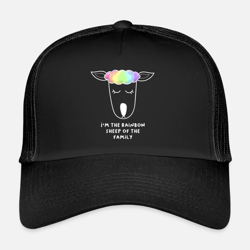 Rainbow Sheep Regenbogenschaf LGBTQ - Trucker Cap - Schwarz/Schwarz