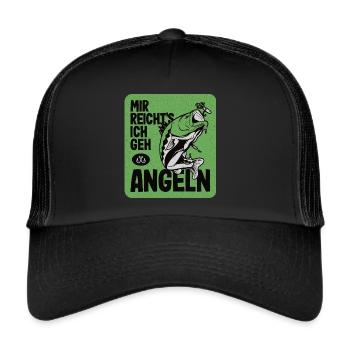 Streetfishing lustiger Fischer Spruch Fischen - Trucker Cap - Schwarz/Schwarz - Vorne
