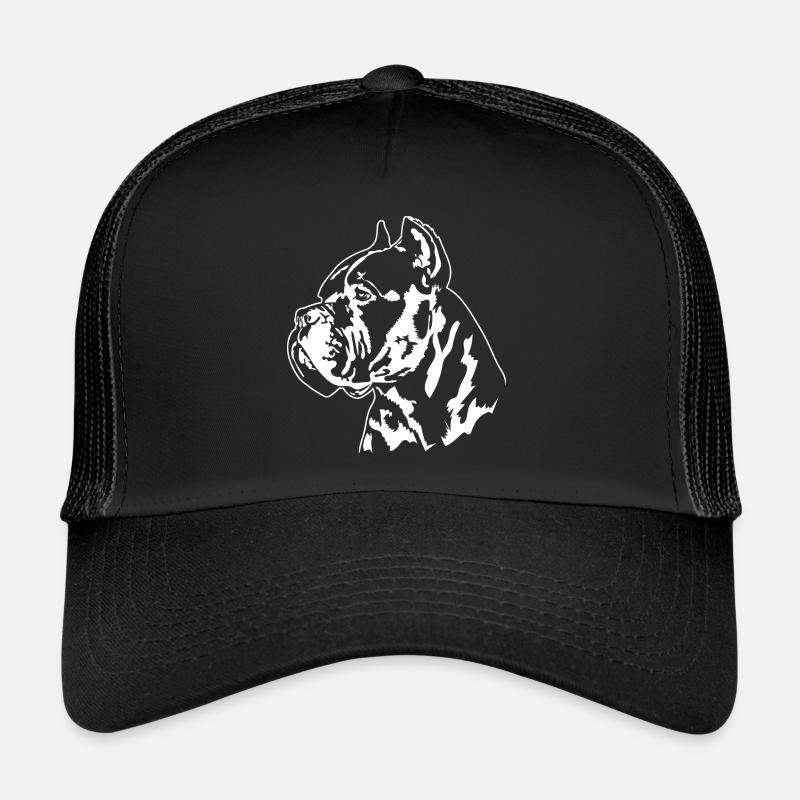 CANE CORSO Hunde Portrait Hund Wilsigns - Trucker Cap - Schwarz/Schwarz
